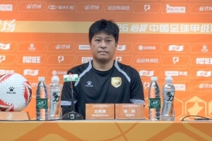 7月17日晚，中甲第15轮，大连鲲城客场对梅州客家赛前发布会召开